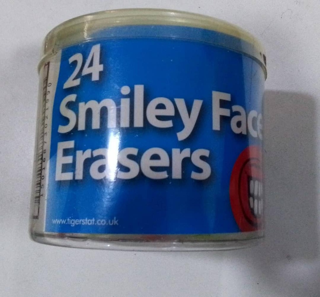 24 SMILEY FACE ERASERS